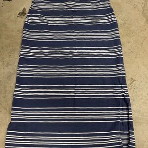 Patagonia Navy and White Striped Maxi Skirt